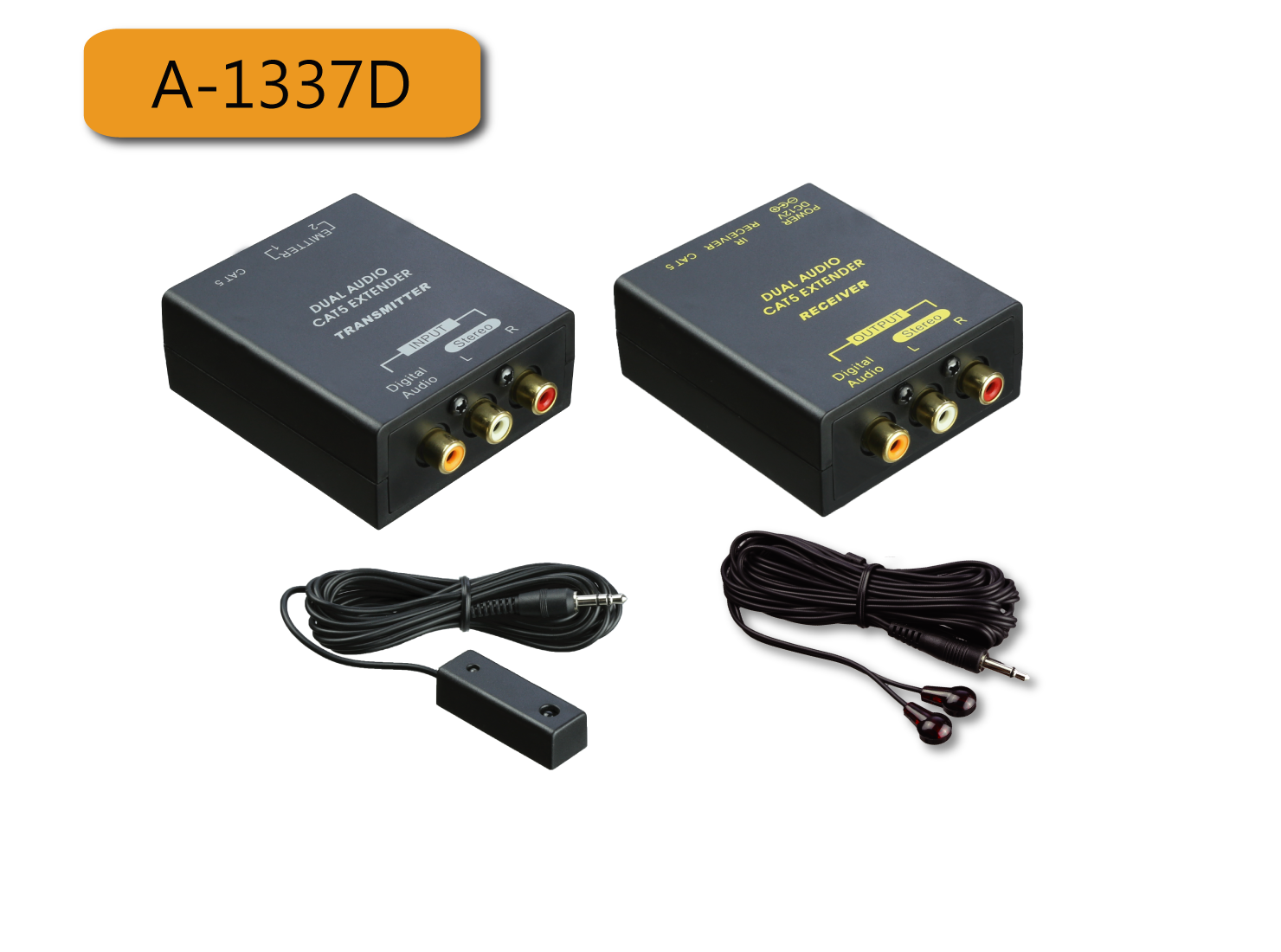 EXTENSOR AUDIO TX+RX P/CABLE UTP C/IR KIT A-1337D - TodoVision