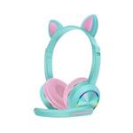 AURICULAR CON MICROFONO  Y LED P/ CHICOS TEAL