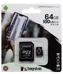 MEMORIA MICRO SD 64GB 100MB/S CANVAS KINGSTON