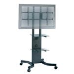 STAND LCD PLAB-1031 C/ESTANTE  C/RUEDAS h/50kgs