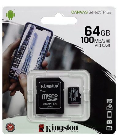 MEMORIA MICRO SD 64GB 100MB/S CANVAS KINGSTON