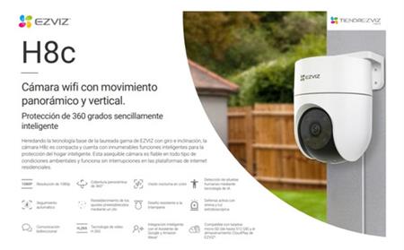 CAMARA H8C DOMO PTZ WIFI EXTEIOR EZVIZ 1080p