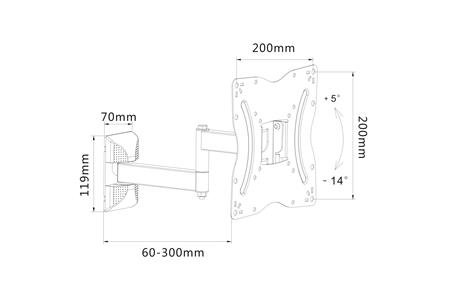 SOPORTE PUR-246 2 BRAZO VESA 200X200  24-32" 15KGS